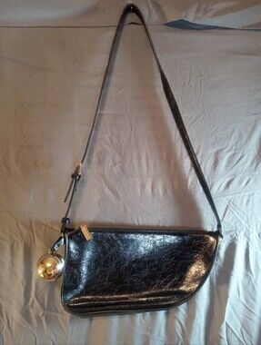 Expression  NYC Black Women’s Shoulder Bag - Classic Shiny Leather Style